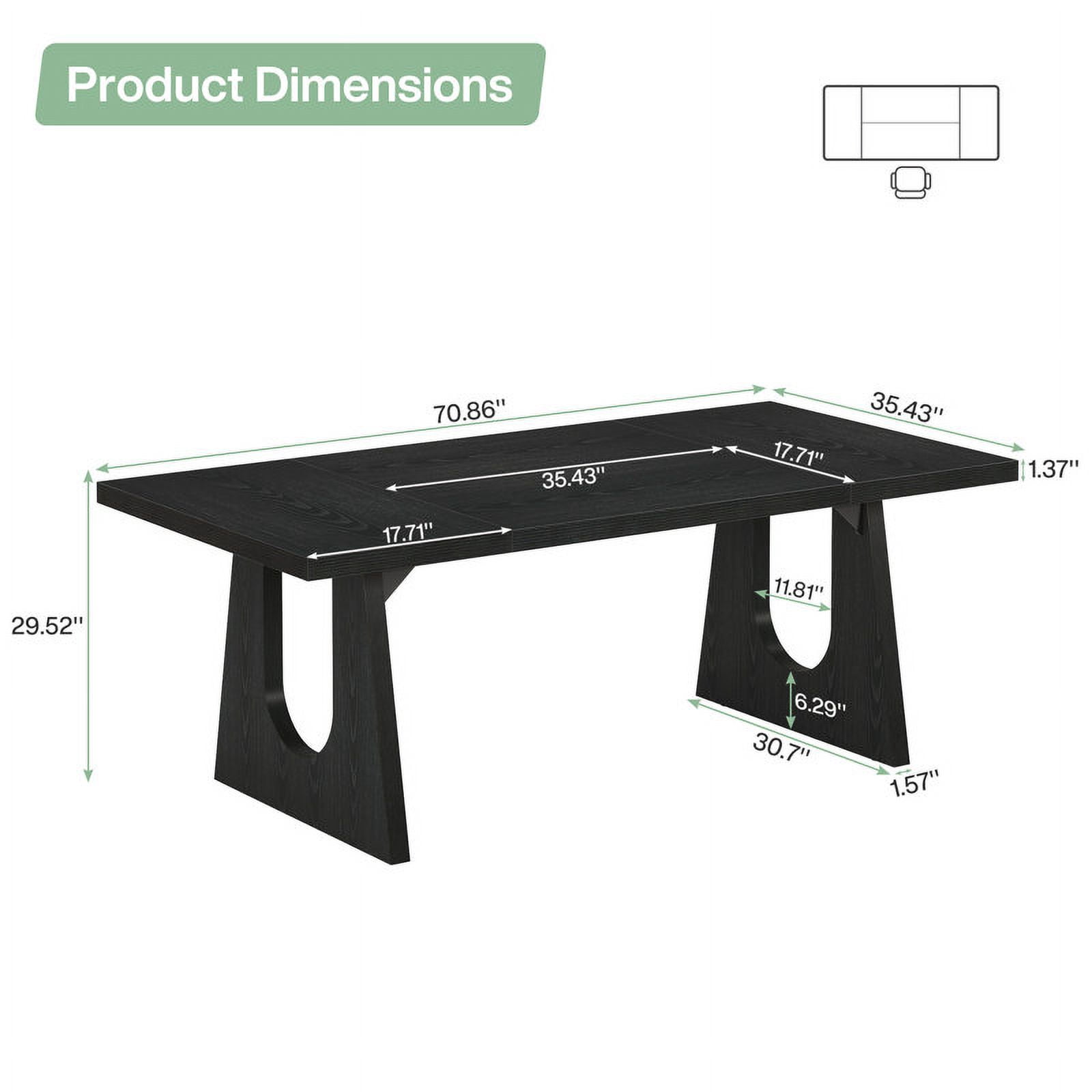 Tribesigns 70.9-Inch Executive Desk, Computer Office Desk, Modern Simple Desk with Large Desktop, Writing Desk Workstation Business Furniture for Home Office, Study, Metal Frame, Black