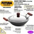 thumbnail image 3 of Hawkins Futura Hard Anodized Deep-Fry Pan Kadhai with Steel Lid and Flat Bottom - 3.75 Litre, 3 of 5