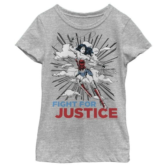 Girl's Wonder Woman 1984 Justice Fighter Graphic Tee Athletic Heather X Large