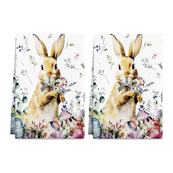 A 2-Pack Easter Themed Tea Towels Super Soft And Highly Absorbent For Kitchen Use Cooking Baking And Decor