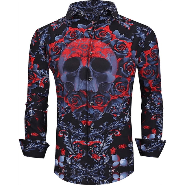 Camisa de hombre , traje de solapa, manga larga, botones, para fiesta, informal, para exteriores, calle, de lujo, patrón HD, camisa suave y cómoda, talla grande