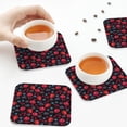 thumbnail image 4 of Drink Coasters, berries pattern -PVC Leather Coasters Sets of 4 for Tabletop Protection - Bar Accessories, Coasters for Drinks Cup Aesthetic Coasters Home Office Decor Square, 4 of 5