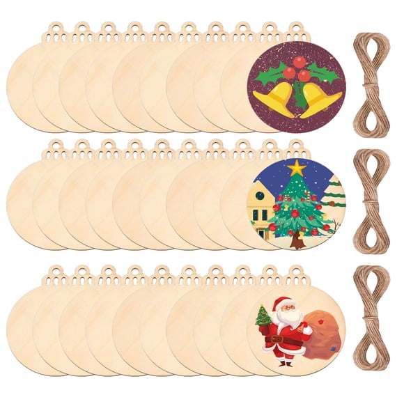 120 Piezas de Rodajas de Madera para Adornos Navideños