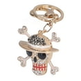 thumbnail image 4 of Skull Keychain Unique Design Rhinestone Inlaid Zinc Alloy Durable Wear Resistant Wide Application Backpack KeychainGold, 4 of 14