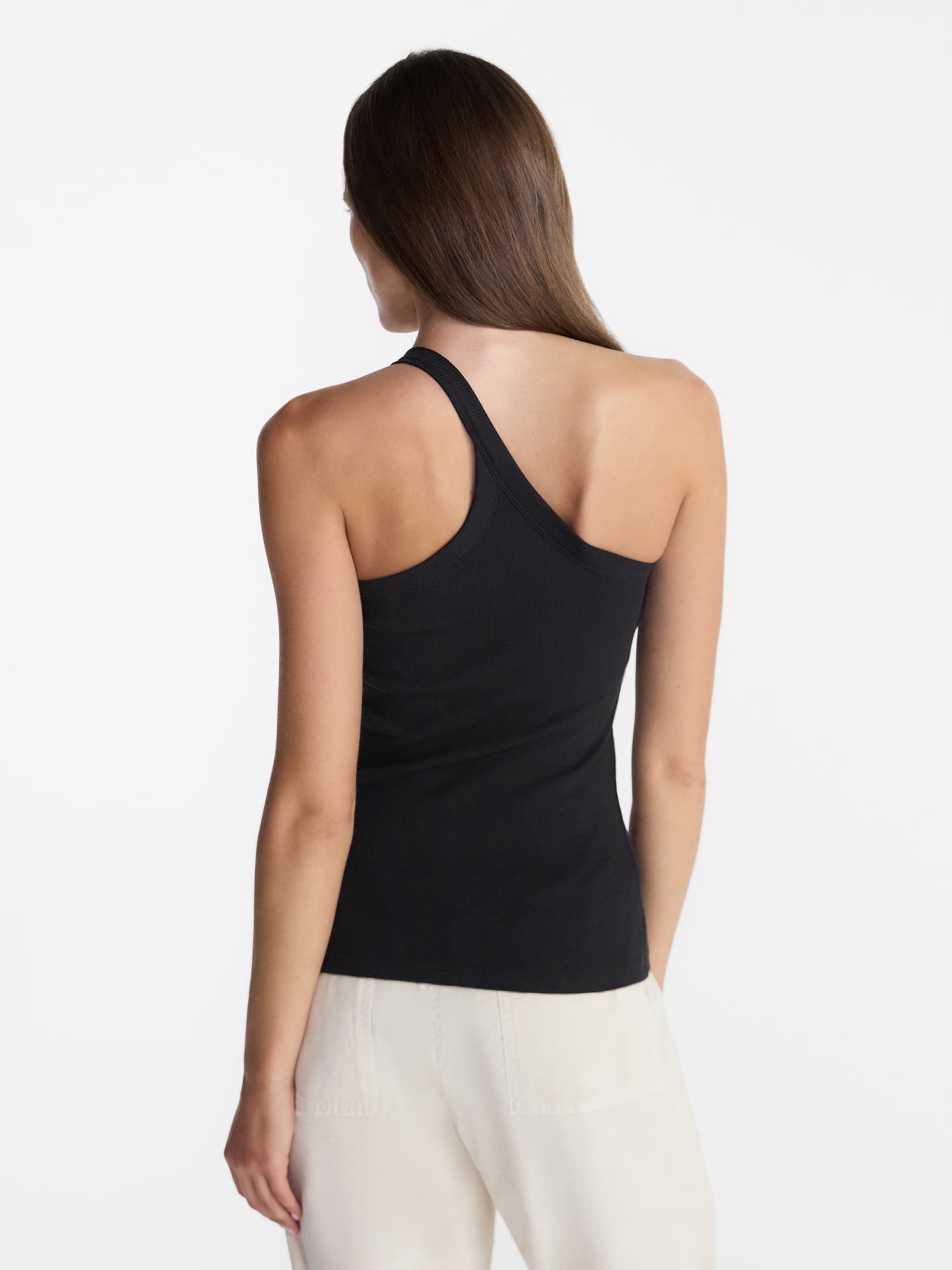 Avia Women's One Shoulder Ribbed Tank Top, Sizes XS-XXXL