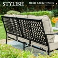 thumbnail image 6 of MF Studio 5 Seater Outdoor Patio Furniture Set with Fire Pit Metal Patio Conversation Set with Swivel Chair Sofa Beige, 6 of 12