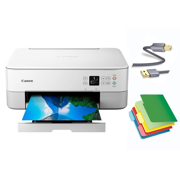 Canon PIXMA TS Series Wireless AllinOne Color Inkjet Printer, White