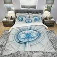 thumbnail image 2 of Designart 'Glowing Soft Blue Fractal Flower' Modern & Contemporary Duvet Cover Set, 2 of 4