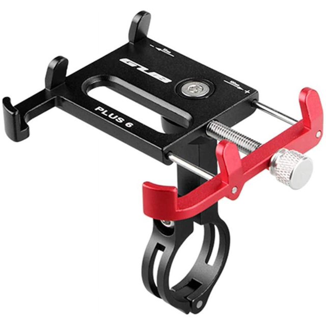 Bicycle & Motorcycle Phone Mount - Aluminum Bike Phone Holder with 360°Rotation Adjustable Handlebar Phone Holder Compatible with iPhone XS XR 8 Plus,Compatible with Samsung S9 (BLACK-RED)