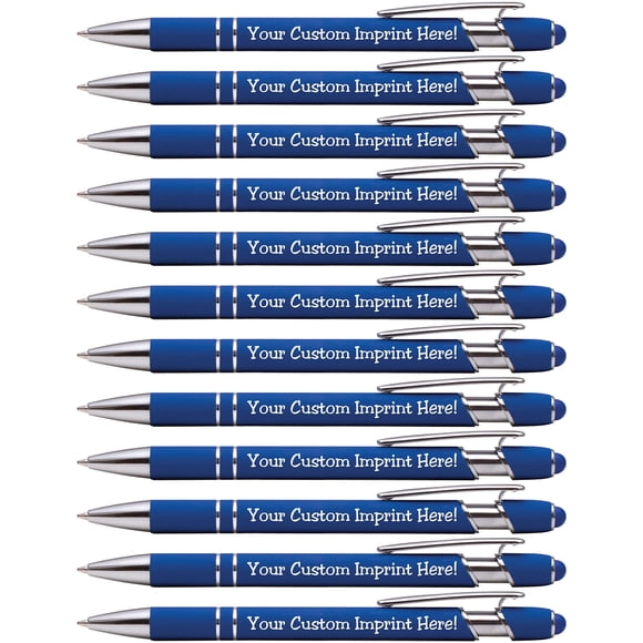 Lápices Express bolígrafos con stylus personalizados, metal soft touch, 12 piezas