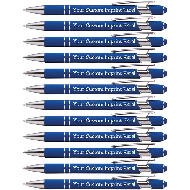 Lápices Express bolígrafos con stylus personalizados, metal soft touch, 12 piezas