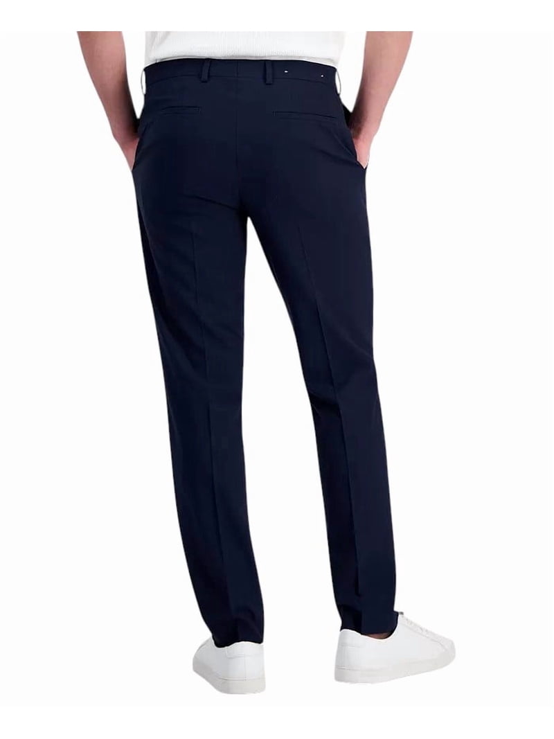 Dkny Mens Modern Fit 2 Piece Suit 42 L / 35 Waist Navy Blue Solid