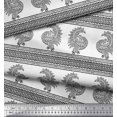 thumbnail image 3 of Soimoi Georgette Viscose Fabric Peacock Block Print Sewing Fabric Yard 42 Inch Wide, 3 of 3