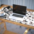 thumbnail image 3 of Long Mouse Pads for Desk,White Cow Floral Crown Pattern Desk Mats on Top Of Desks, Desk Mouse Pad Extra Large with 3mm Non-Slip Base and Stitched Edge for Gaming,Office,Work,Home 35.4"x15.7", 3 of 6