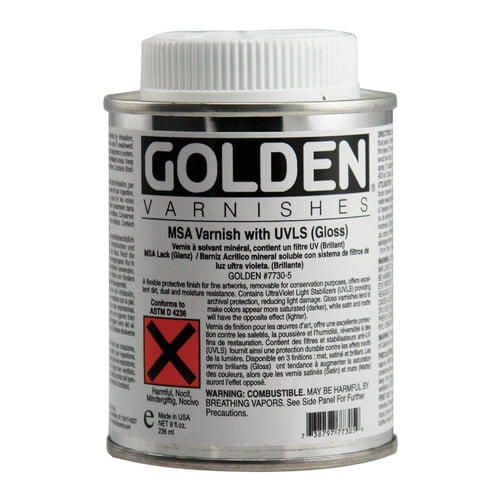 Golden Artist Colors 8 Oz Mineral Spirit Acrylic Gloss Varnish
