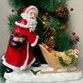 thumbnail image 1 of Fiudx Ofertas del día Adornos navideños de resina, decoración de Papá Noel empujando un trineo, árbol de Navidad, decoraciones para el hogar y el escritorio, 1 of 6