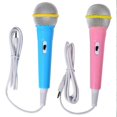 thumbnail image 1 of Two Wired Microphones, 3.5mm Jack Wired Dynamic Microphone, Battery-Free Light, Children's Singing Machine, Household Wired Microphone (Blue + Pink), 1 of 5