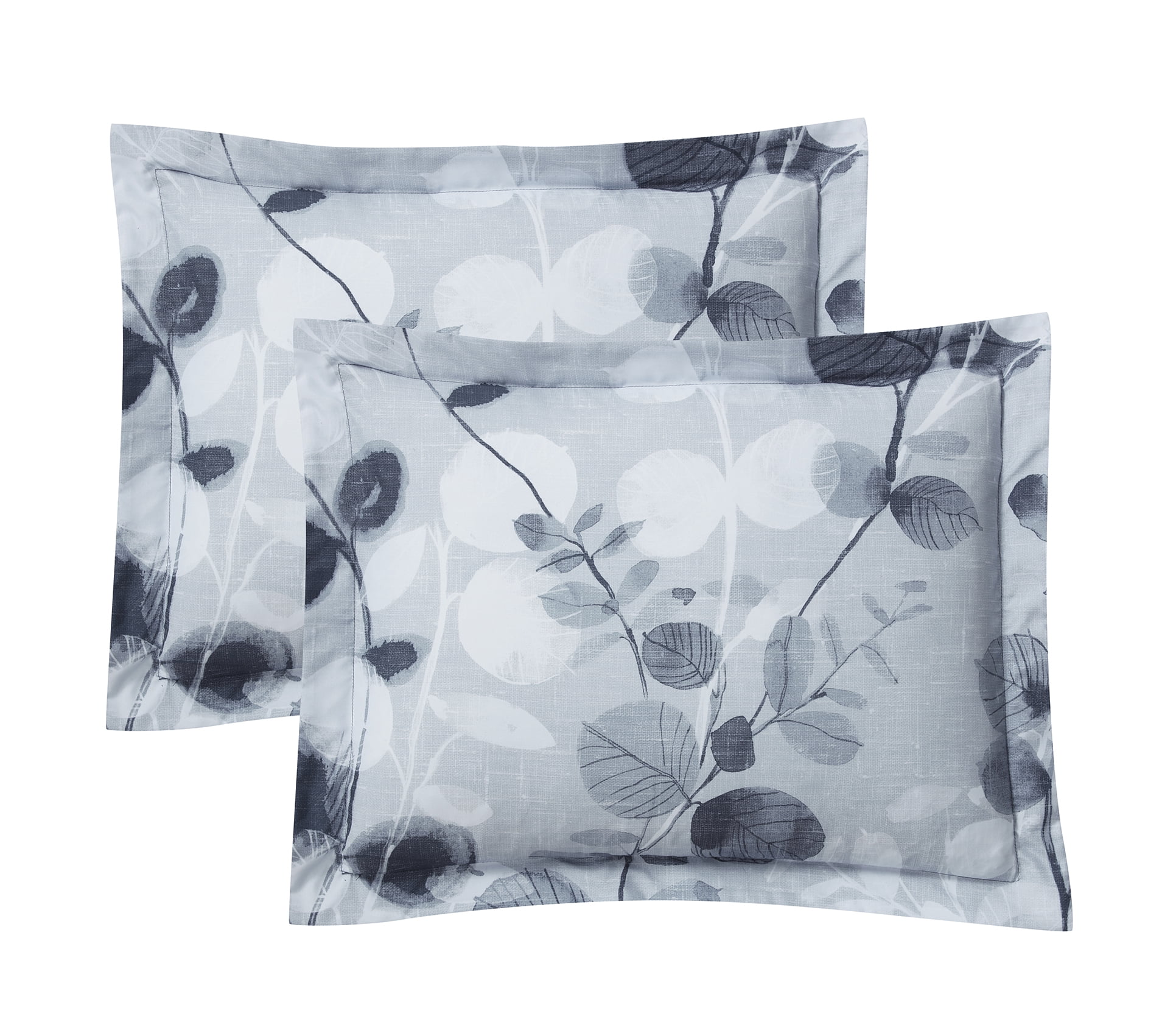 Mainstays 7 Piece Blue Leaves Bed in a Bag Comforter Set with Sheets, Twin-XL