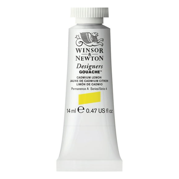 Winsor & Newton Designers Gouache Color, 14ml Tube, Cadmium Lemon