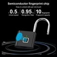 thumbnail image 2 of WENXUAN Smart Fingerprint Padlock - Outdoor Waterproof, Keyless Security (Black), 2 of 7