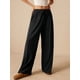 thumbnail image 5 of Pantalones Palazzo de Cintura Alta con Bolsillo y Pierna para Mujer, para Otoño e Invierno. Negro L, 5 of 9
