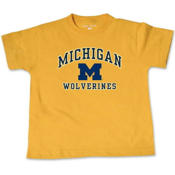 NCAA Michigan Wolverines Toddler Short Sleeve Tee, 4 Toddler, Athletic Gold