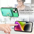 thumbnail image 3 of Classic Back Case for iPhone 14 Pro Max, with Removable Magnetic Card Slots Support Car Magnetic Mount with Finger Ring Stand Business Thin Fit Phone Case Cover for iPhone 14 Pro Max, Green, 3 of 11