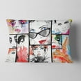 thumbnail image 2 of Designart Girls Collage - Abstract Portrait Throw Pillow - 12x20, 2 of 5