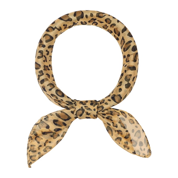 INSPIRE CHIC Women's Leopard Printed Chiffon Scarves, Square/Long Lightweight Soft Sheer Neck Scarf for All Season 25.6"x25.6" Brown-Square
