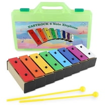 EASTROCK 8-Note Xylophone Glockenspiel Musical Instruments Removable Colorful Keys & Case Percussion Instrument for Toddlers