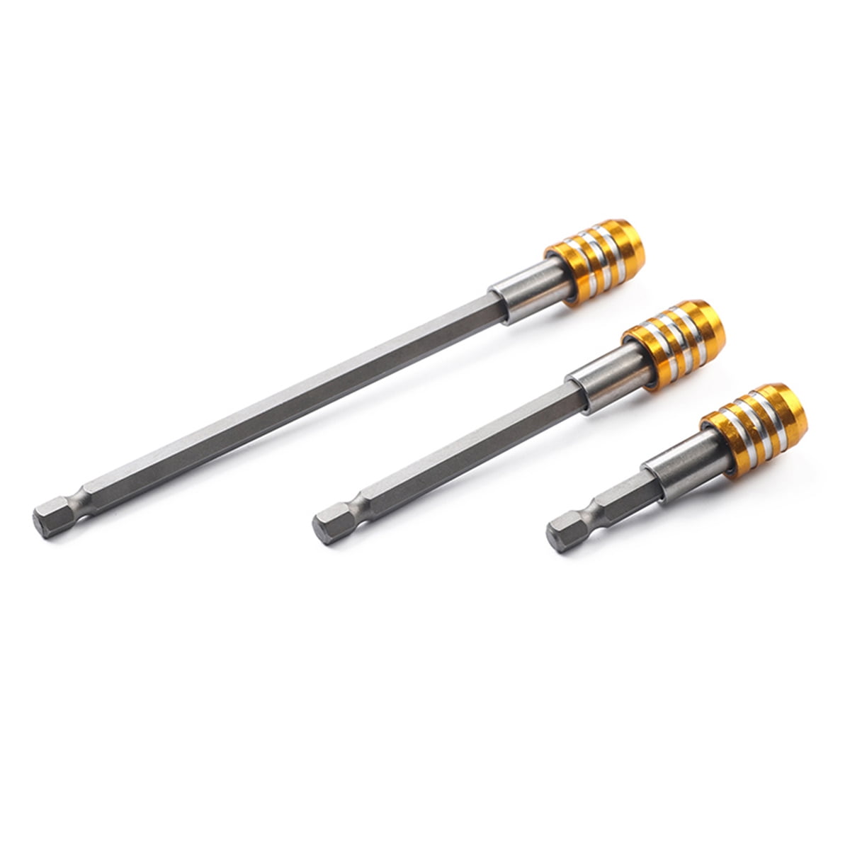 3 Pcs Bit Extensions Set 1/4 Hex Shanks Quick Release Heavy