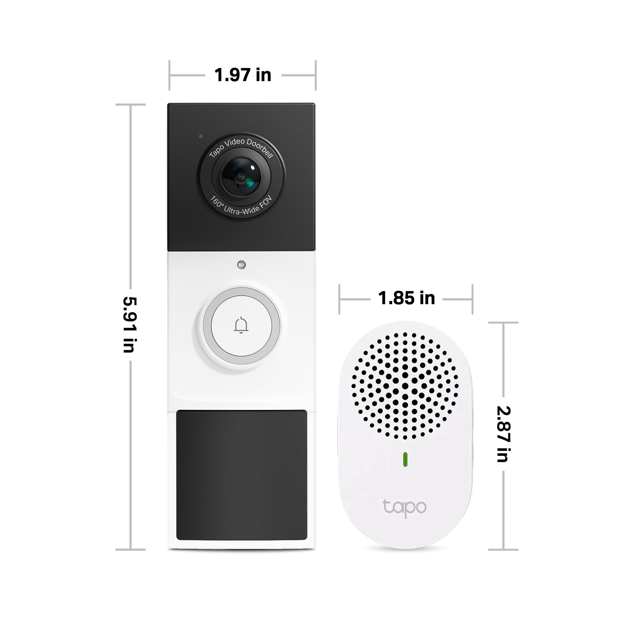 TP-Link Tapo Wire Free 2K Video Doorbell. Night Vision - 2 Way Audio - TD21