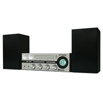 VICTOR Milwaukee 50 Watt Desktop Bluetooth Stereo System with CD/MP3 Player, FM Radio, Functioning VU Meters, and Detached Stereo Speakers, Silver (VDTS-4400-SL)