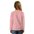 thumbnail image 4 of Xoenoiee Pink Cat Heart Print Girls Long Sleeve Workout Tops Oversized Shirts Tie Front Blouses Crew Neck Graphic Gym Clothes Kids Winter Clothing, 9-10 Years, 4 of 7