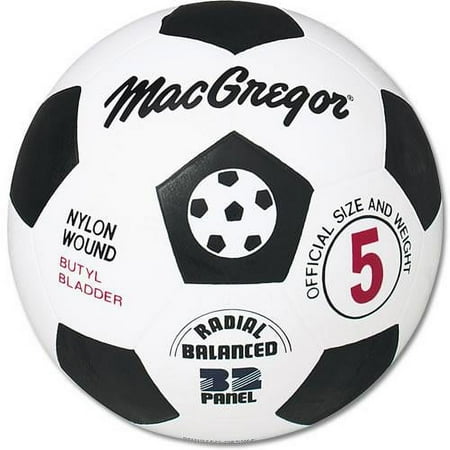 MacGregor® Black and White Rubber Soccer Ball Size 5