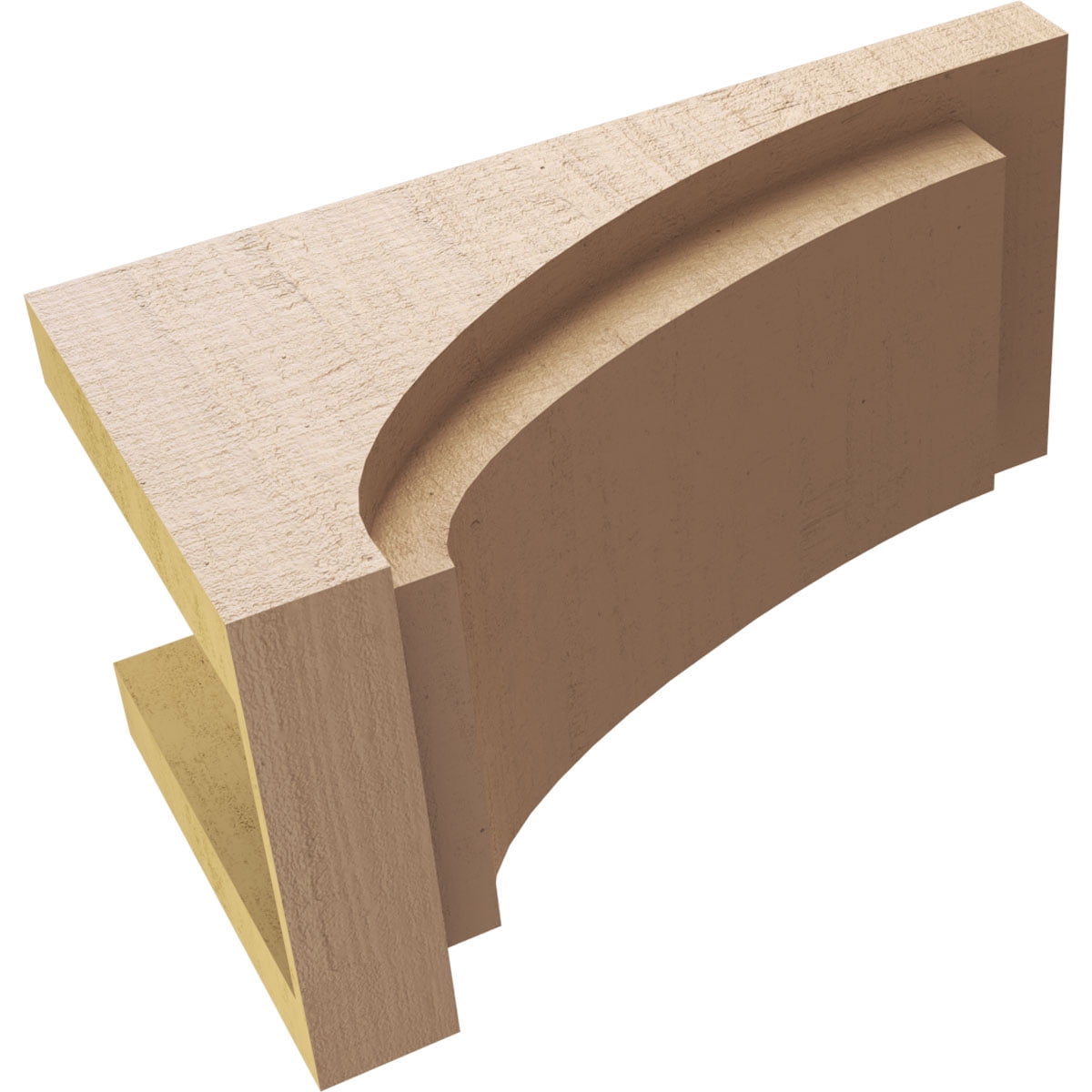 9"W x 18"D x 9"H Wide Rivera Rough Cedar Woodgrain TimberThane Corbel, Primed Tan