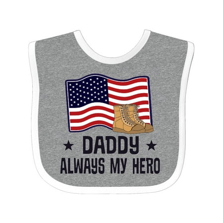 

Inktastic Military Daddy Always my Hero Gift Baby Boy or Baby Girl Bib