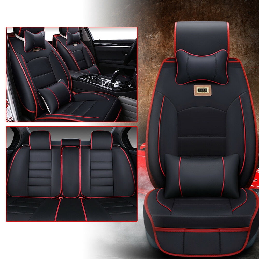 Fetcoi,Car Seat Cover,11 Part Auto Ultra-Luxury PU Leather Car Seat for Deluxe 5-Seats Car