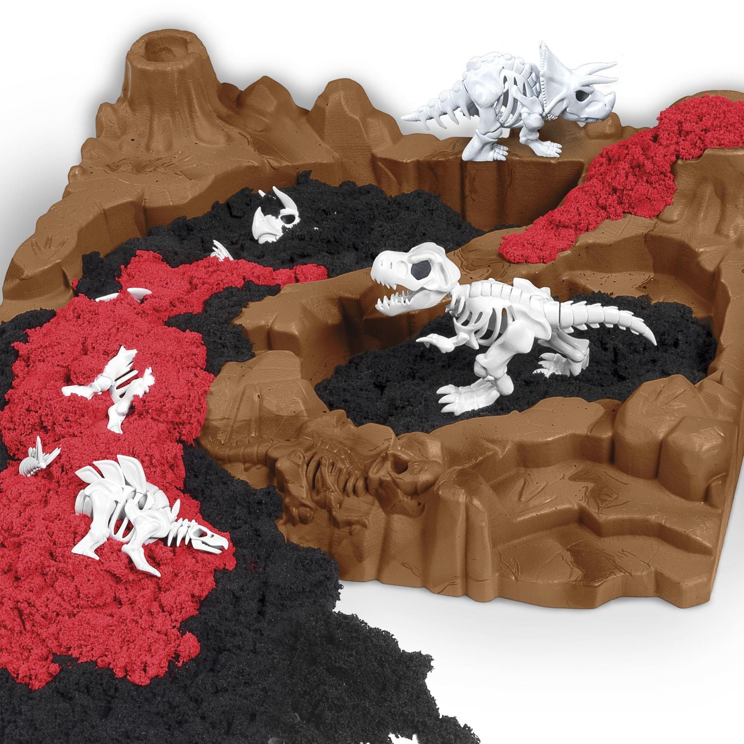 Kinetic Sand, Dino Dig Playset with 10 Hidden Dinosaur Bones, Play Sand Sensory Toys, Stocking Stuffers & Christmas Gifts for Kids Ages 6+