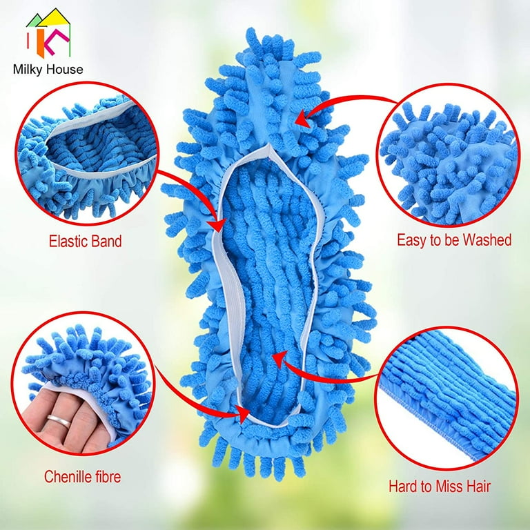 Mop Slippers Shoes 5 Pairs (10 Pieces) - Microfiber Cleaning House Mop  Slippers Floor Cleaning Tools 