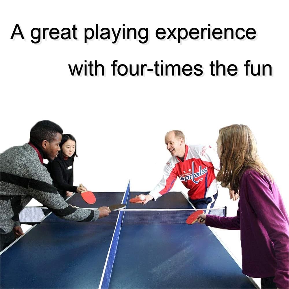 KHAMPA Portable and Easy Set Up 120" Four Way Ping Pong Kit, Blue