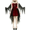 thumbnail image 4 of Women Halloween COS Black Angel Red Dark Belt Sexy Halloween Party Little Skir Halloween Party Dress, 4 of 6