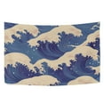 thumbnail image 6 of Yayeee Tapestry Wall Hanging for Bedroom 60" x 40" Living Room Home Wall Art Decor, Blue Wave Pattern, 6 of 7
