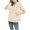 Beige, variant on QHFBli Ladies' Hooded Sweatshirt Women's Fashion Casual Short Sleeve Solid Hooded Sweatshirt Top Comfortable Lightweight Pullover for Everyday Wear and Versatile Outfit Combinations