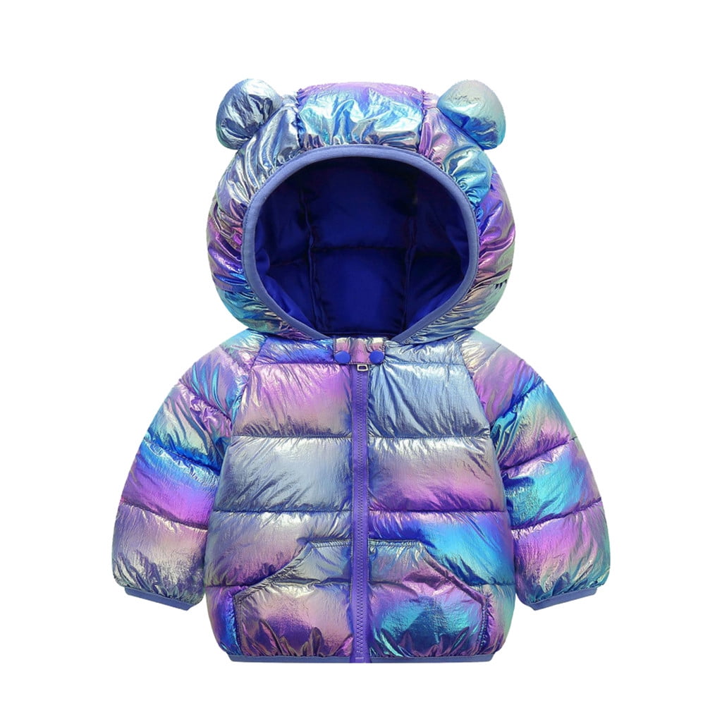 Kids Baby Hooded Down Jacket Boys Girls Winter Puffer Coat Snowsuit Windproof Padded Jacket Cotton Outerwear 