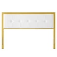 thumbnail image 4 of Tufted Headboard, Twin Size, Velvet, Metal Steel, Gold White, Modern Contemporary Urban Design, Bedroom Master Guest Suite, 4 of 6