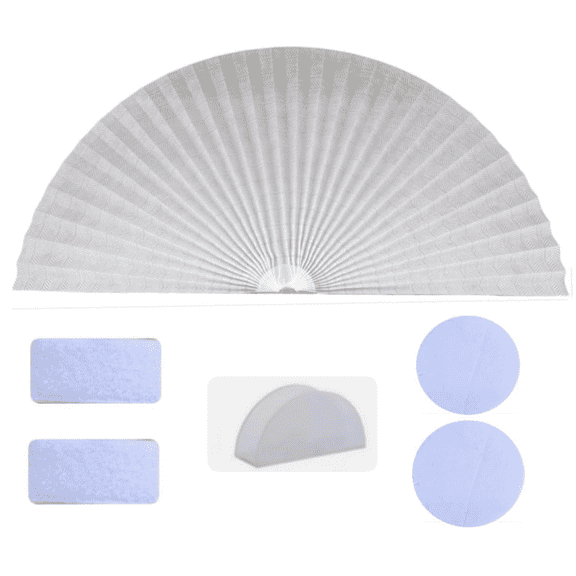 Ripple Shape Arch Window Pleated Blinds Half Circle Window Shades Cordless Non-Woven Self Adhesive Shades Half Moon Round Window Cover Easy to Cut & Install