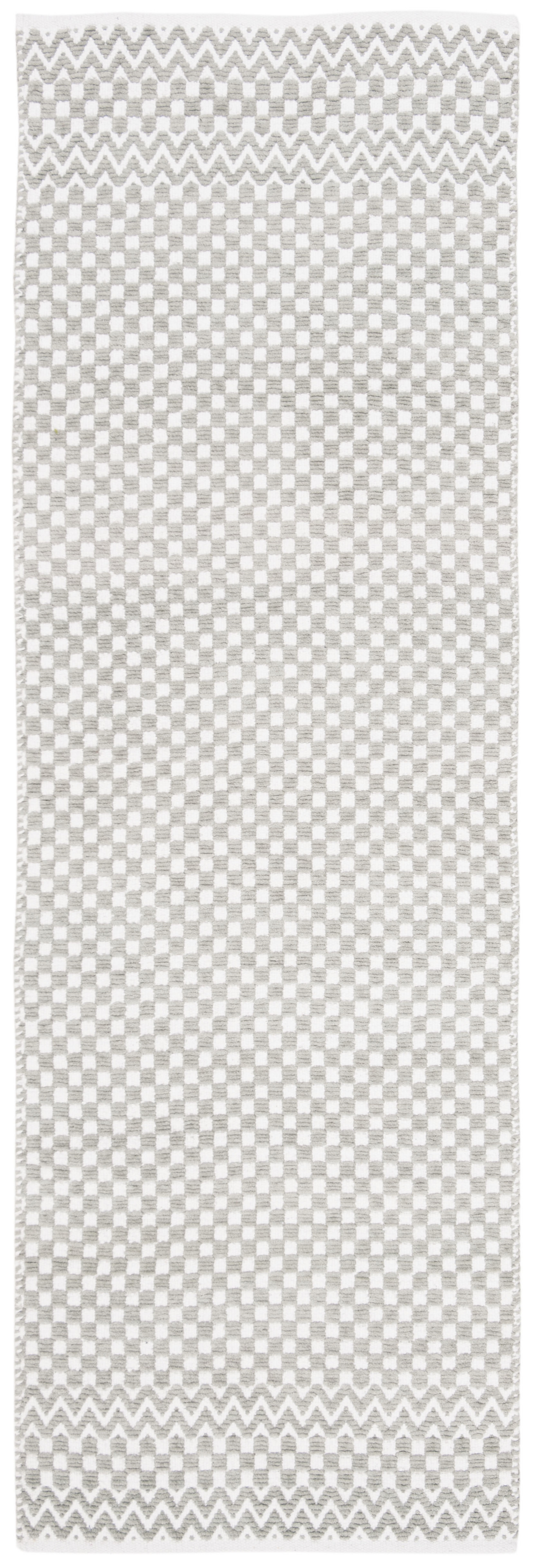 SAFAVIEH Boston Peter Geometric Cotton Runner Rug, Grey, 2'3" x 7'
