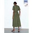 thumbnail image 5 of Green Dress With Tie Waist And Short Sleeves, 5 of 9