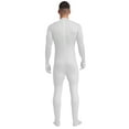 thumbnail image 3 of YONGHS Mens Spandex Open Face Zentai Suit Costume Back Zipper Unitard Full Cover Jumpsuit Bodysuit White 180, 3 of 7
